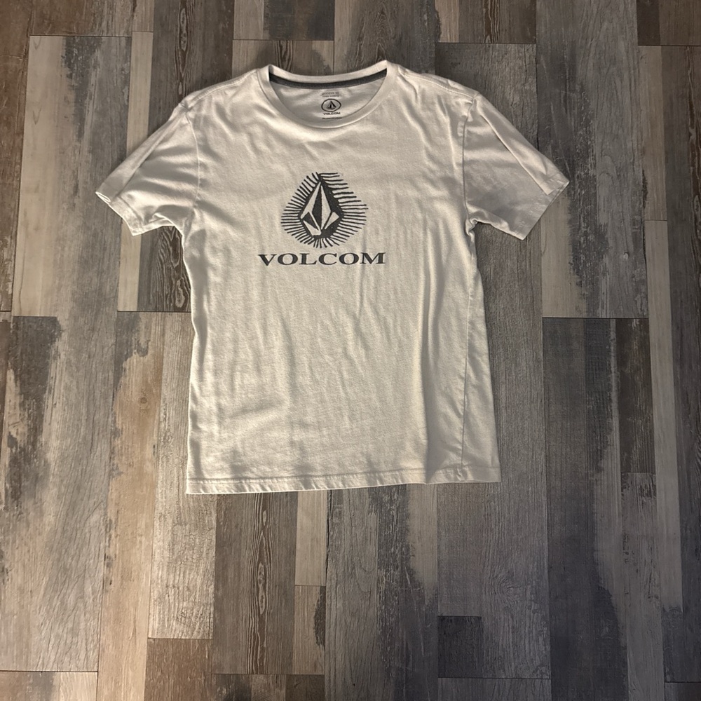 Volcom White and Gray Modern Fit Tee